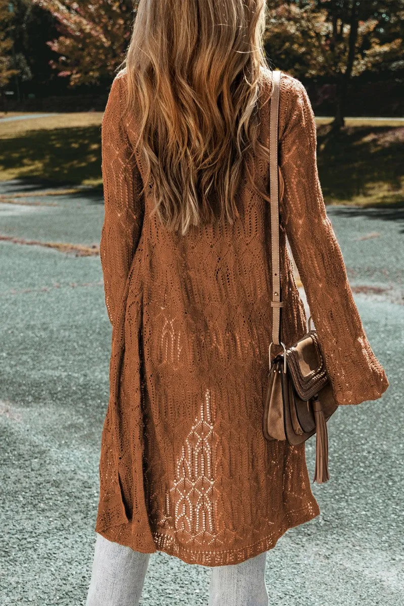 Soft Sage Openwork Cardigan