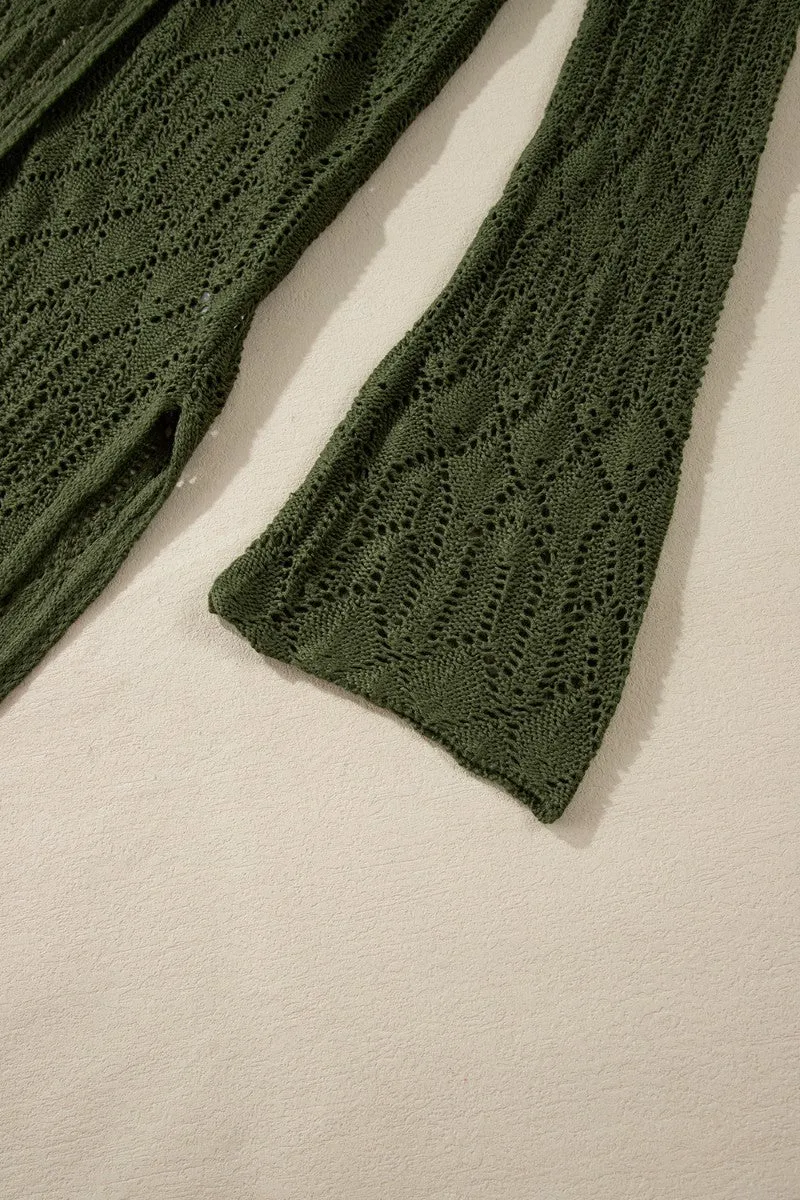 Soft Sage Openwork Cardigan