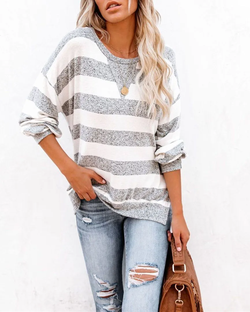Soft Spot Striped Knit Top