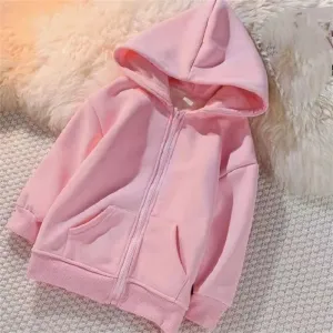 Solid Color Zipper Hoodie