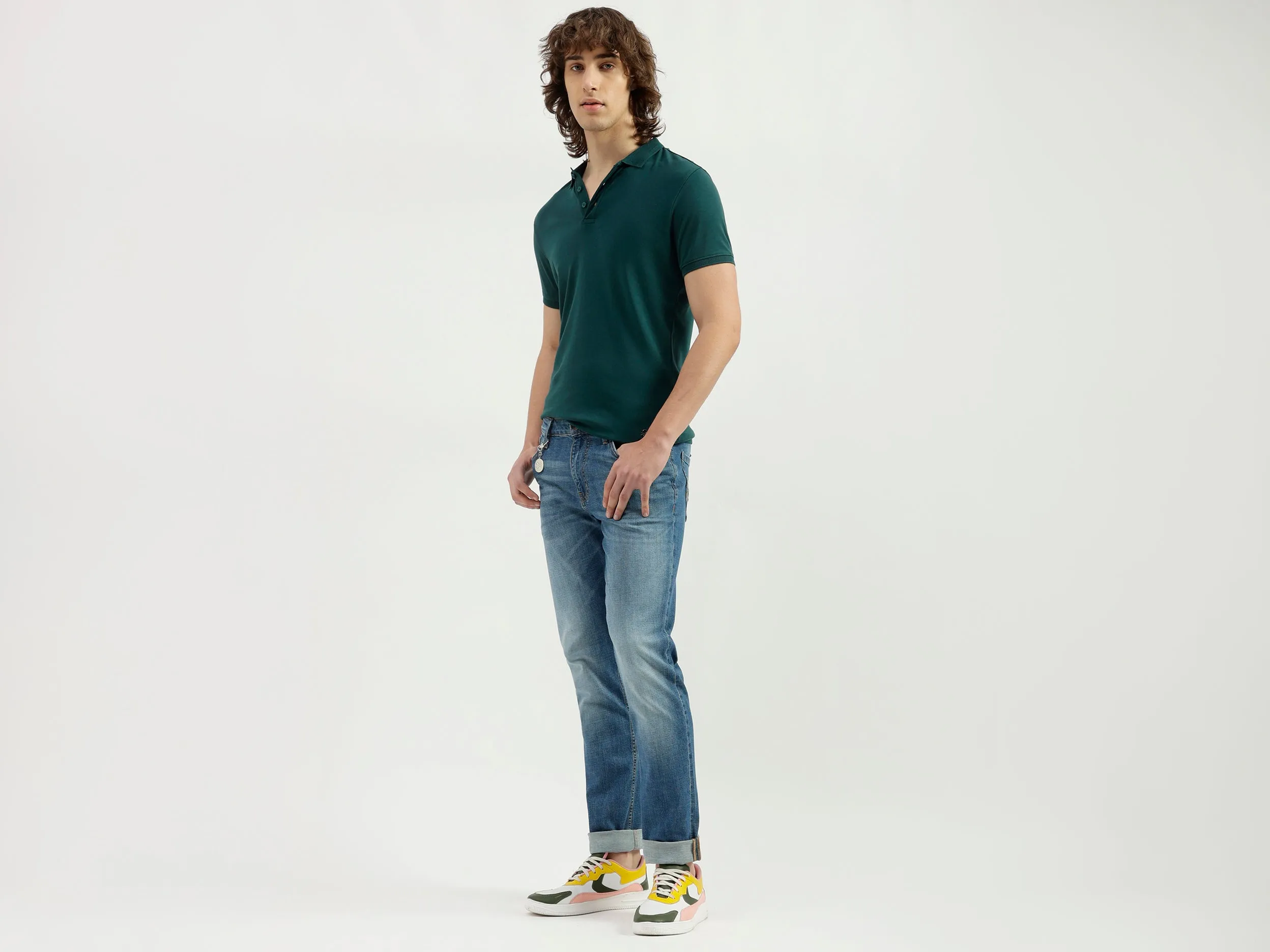 Solid Pattern Slim Fit Jeans