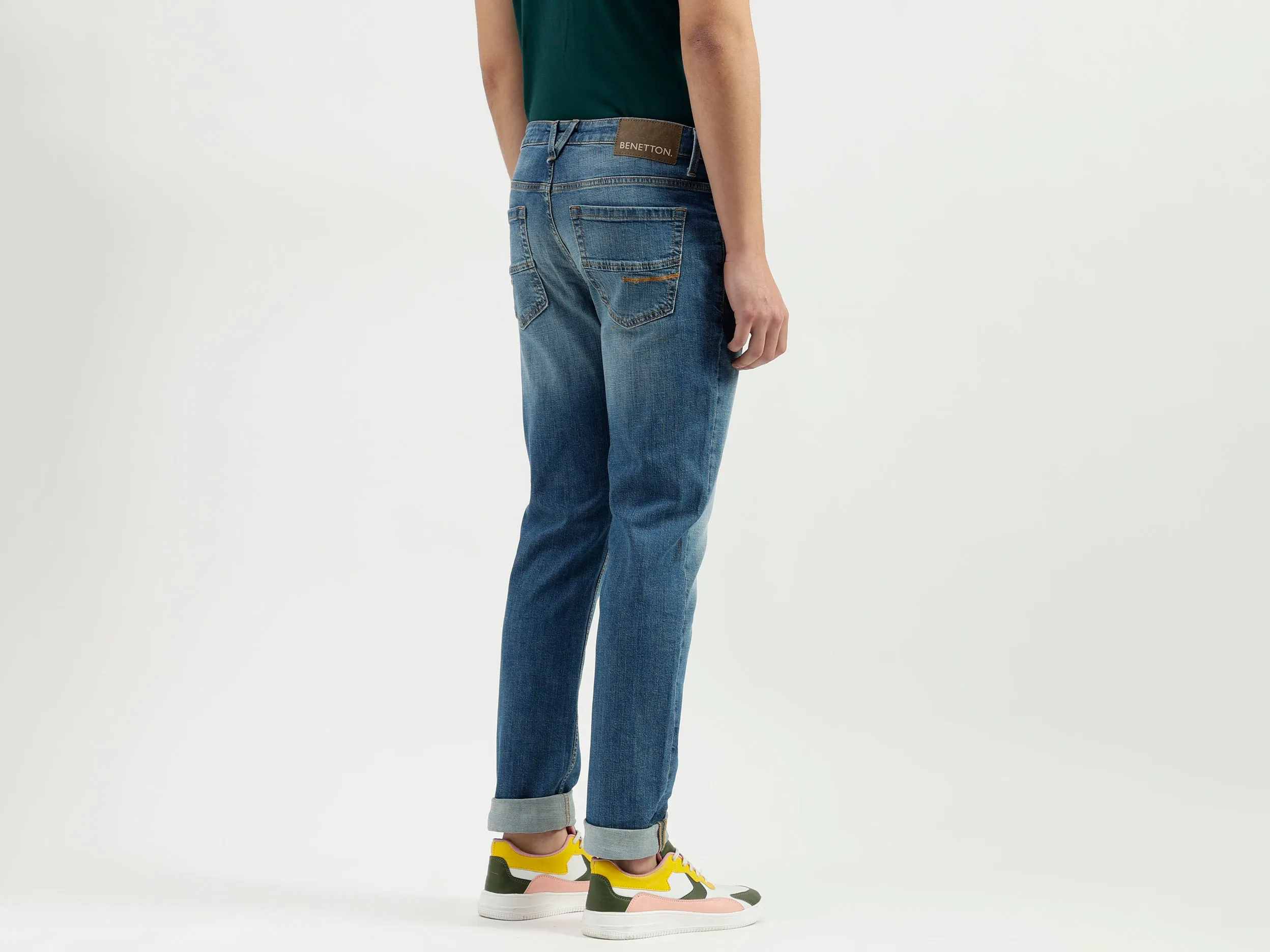 Solid Pattern Slim Fit Jeans