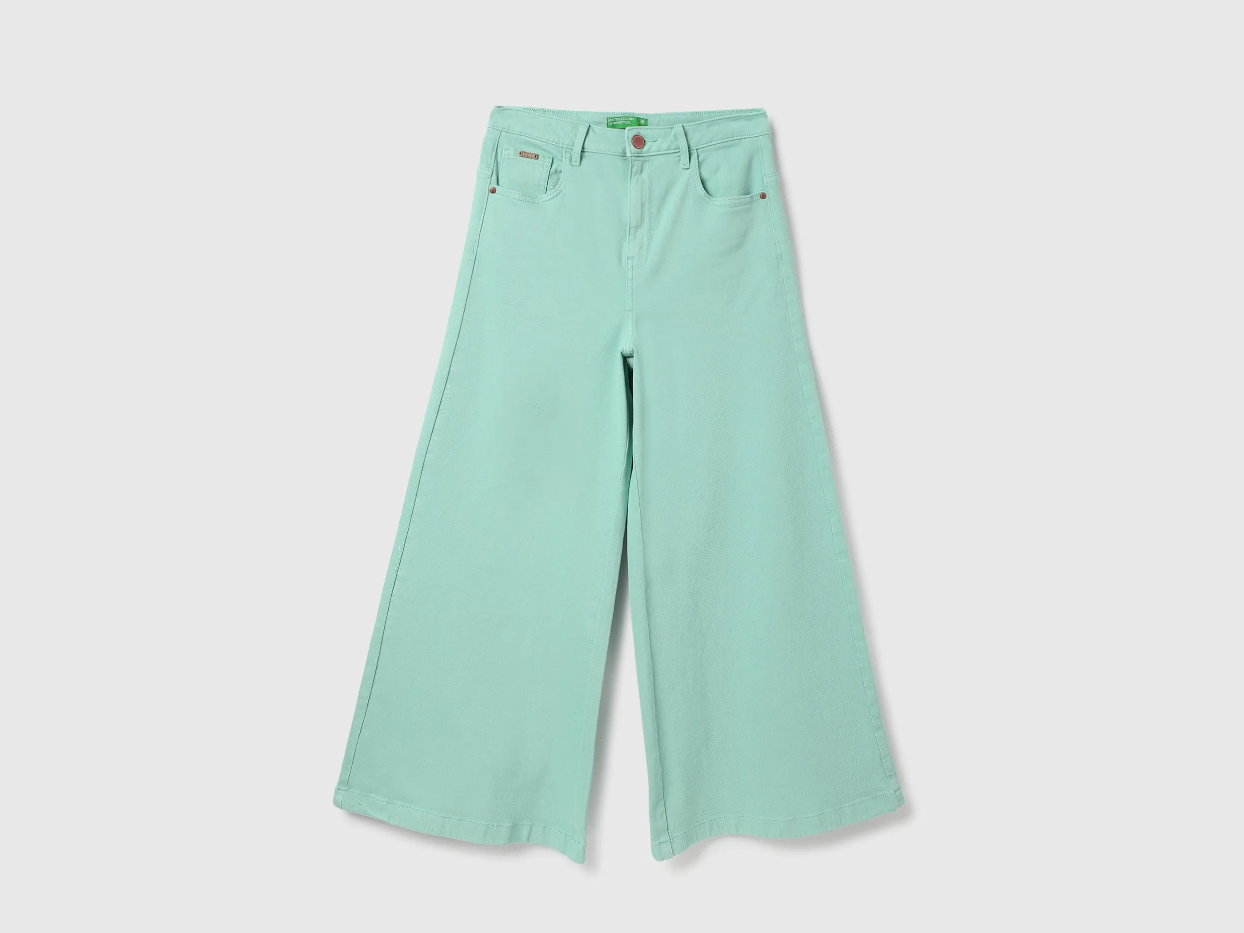 Solid Wide Leg Jeans