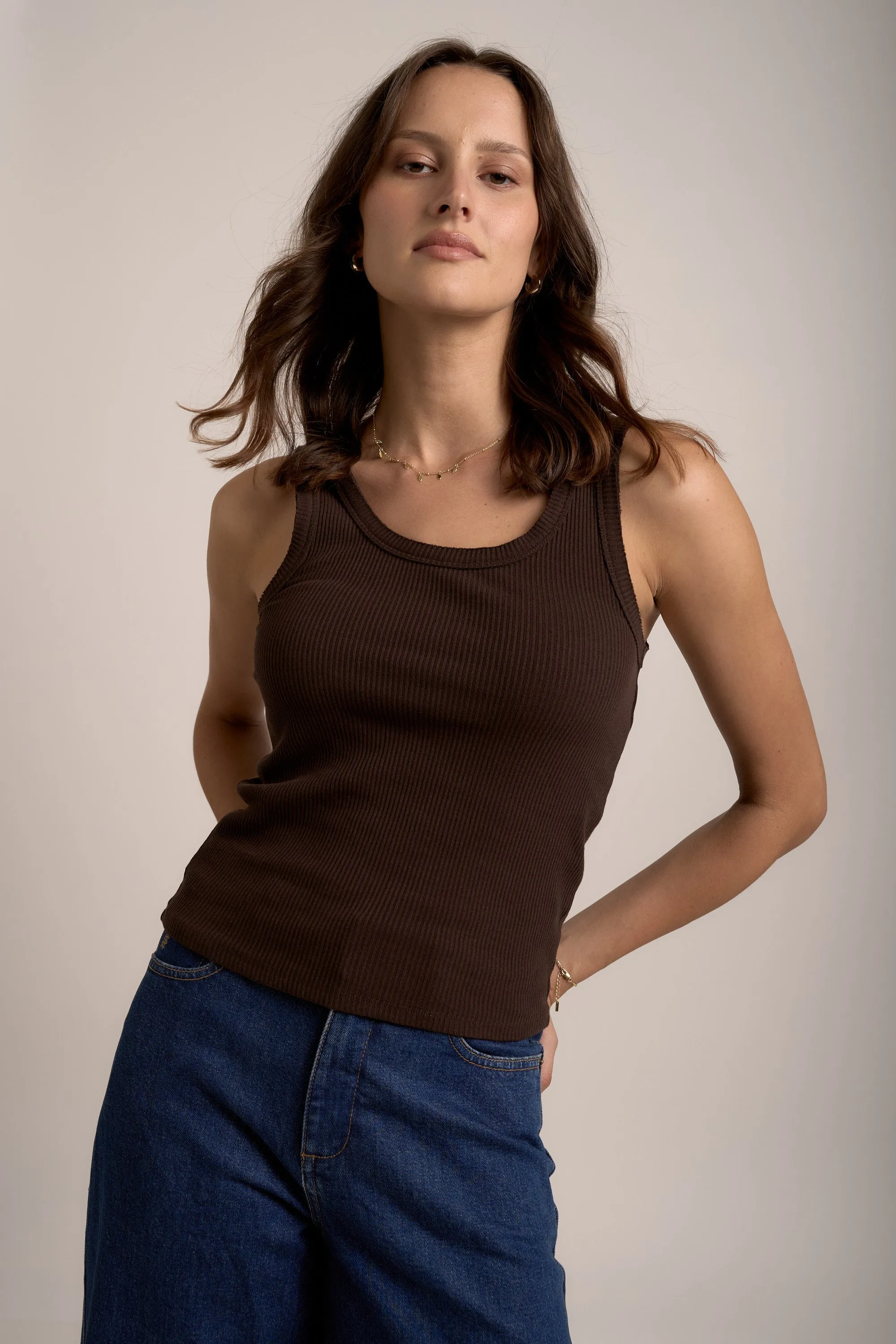 Sophie Organic Cotton Ribbed Tank