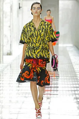 Spring 2011 Runway Silk Banana Print Prada Skirt