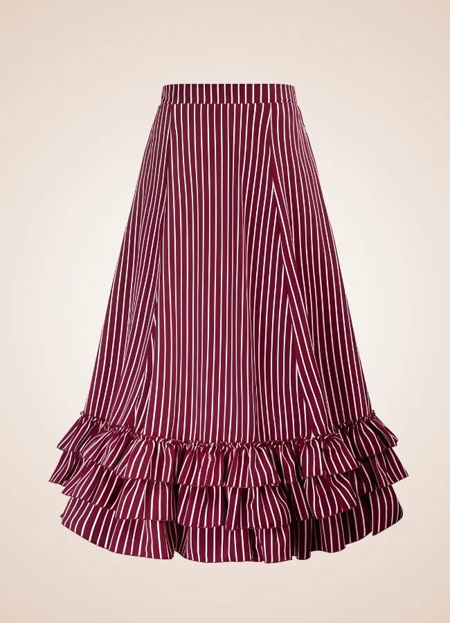 Steampunk Stripped Maxi Skirt