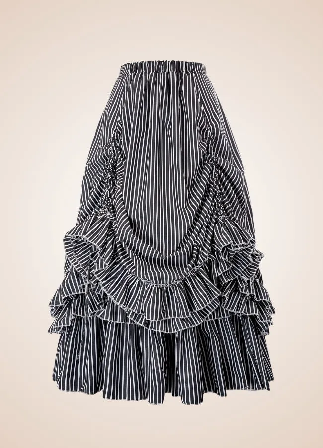 Steampunk Stripped Maxi Skirt