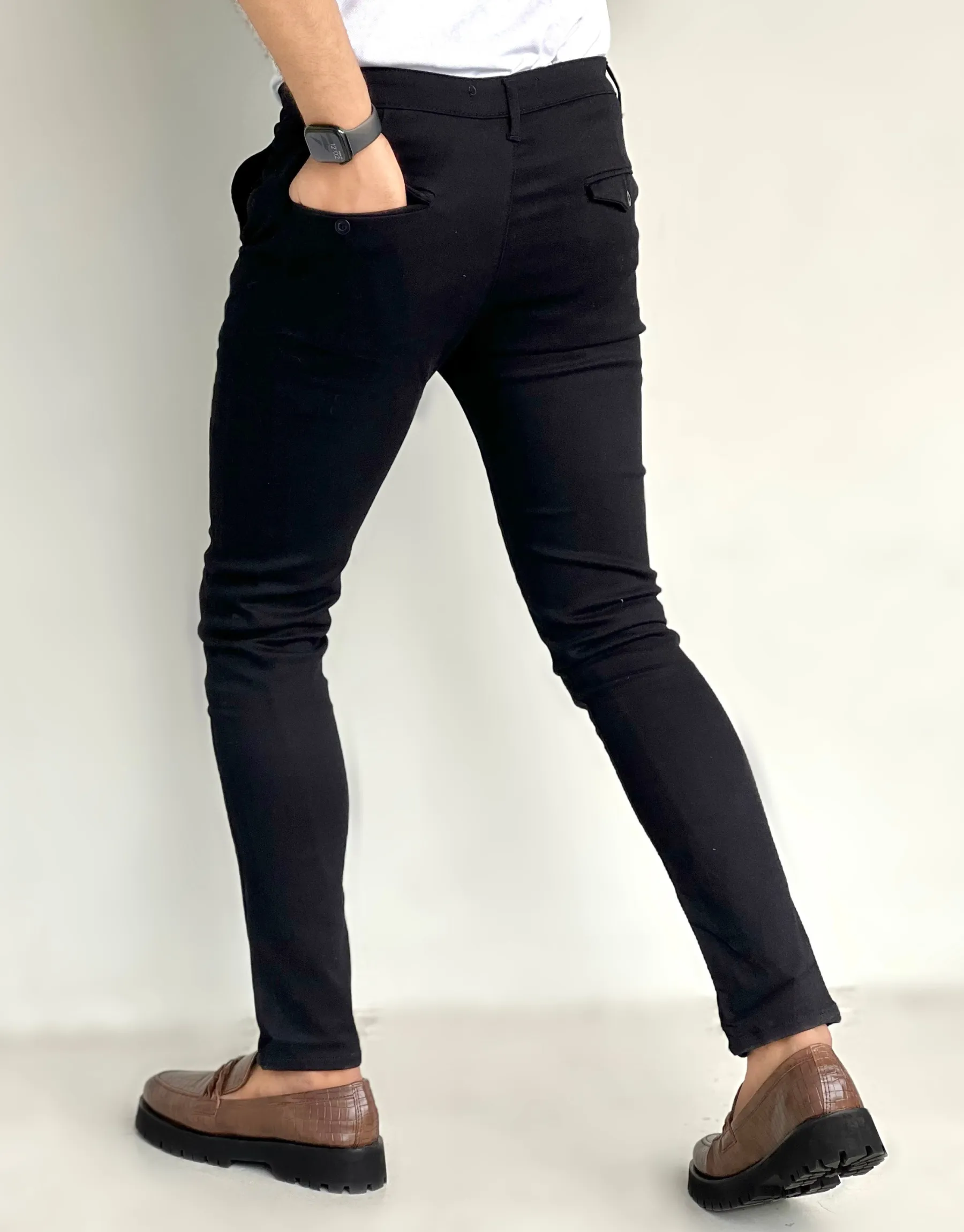 STRETCHABLE COTTON JET BLACK  N5.0