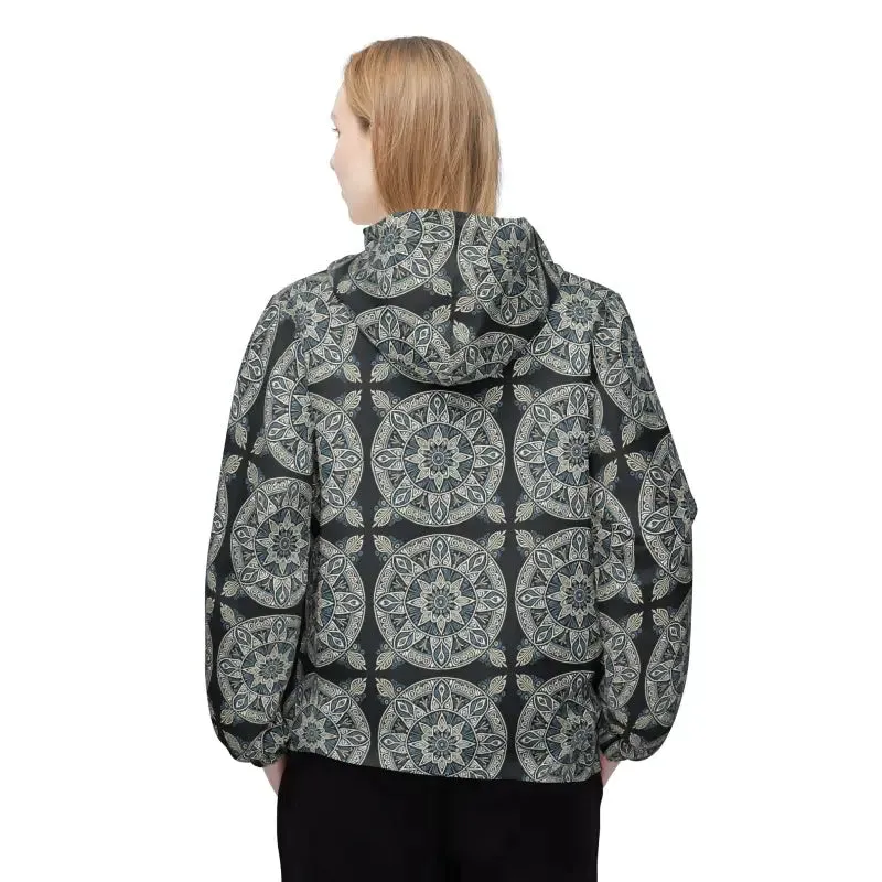 Striking Unisex Windbreaker Jacket Sleek Dark Pattern