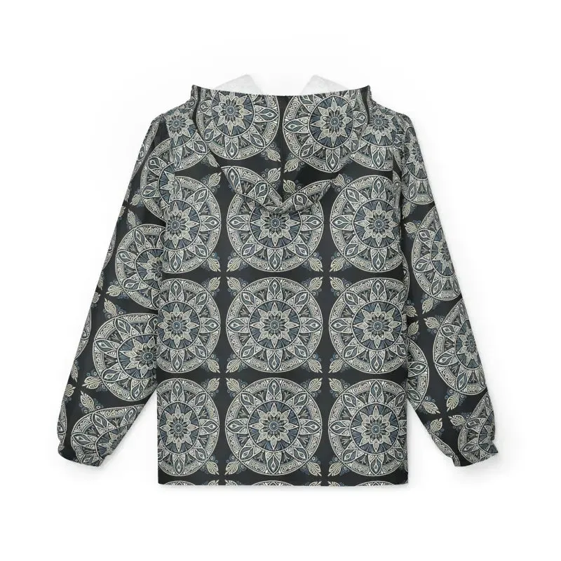 Striking Unisex Windbreaker Jacket Sleek Dark Pattern