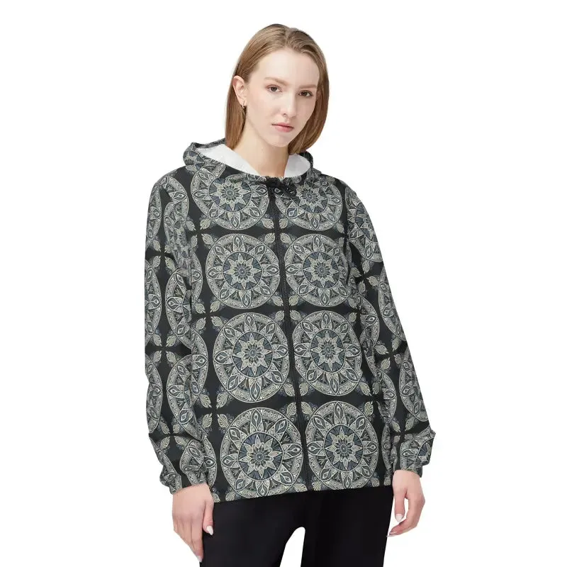 Striking Unisex Windbreaker Jacket Sleek Dark Pattern