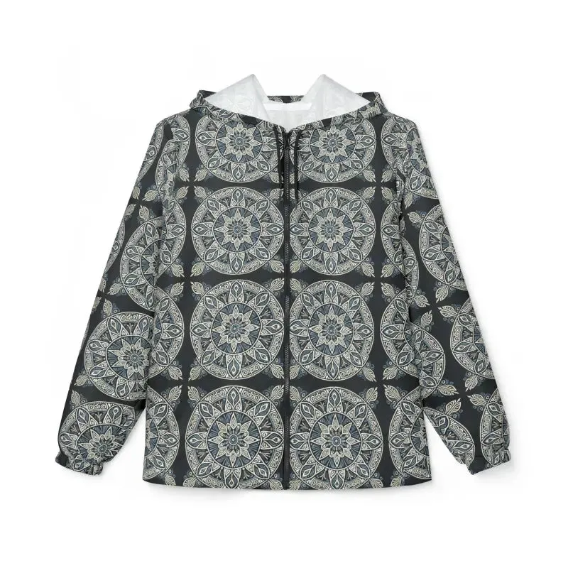 Striking Unisex Windbreaker Jacket Sleek Dark Pattern