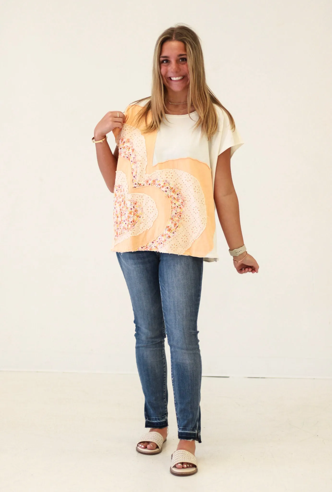 Summer Heart Tee in Cream