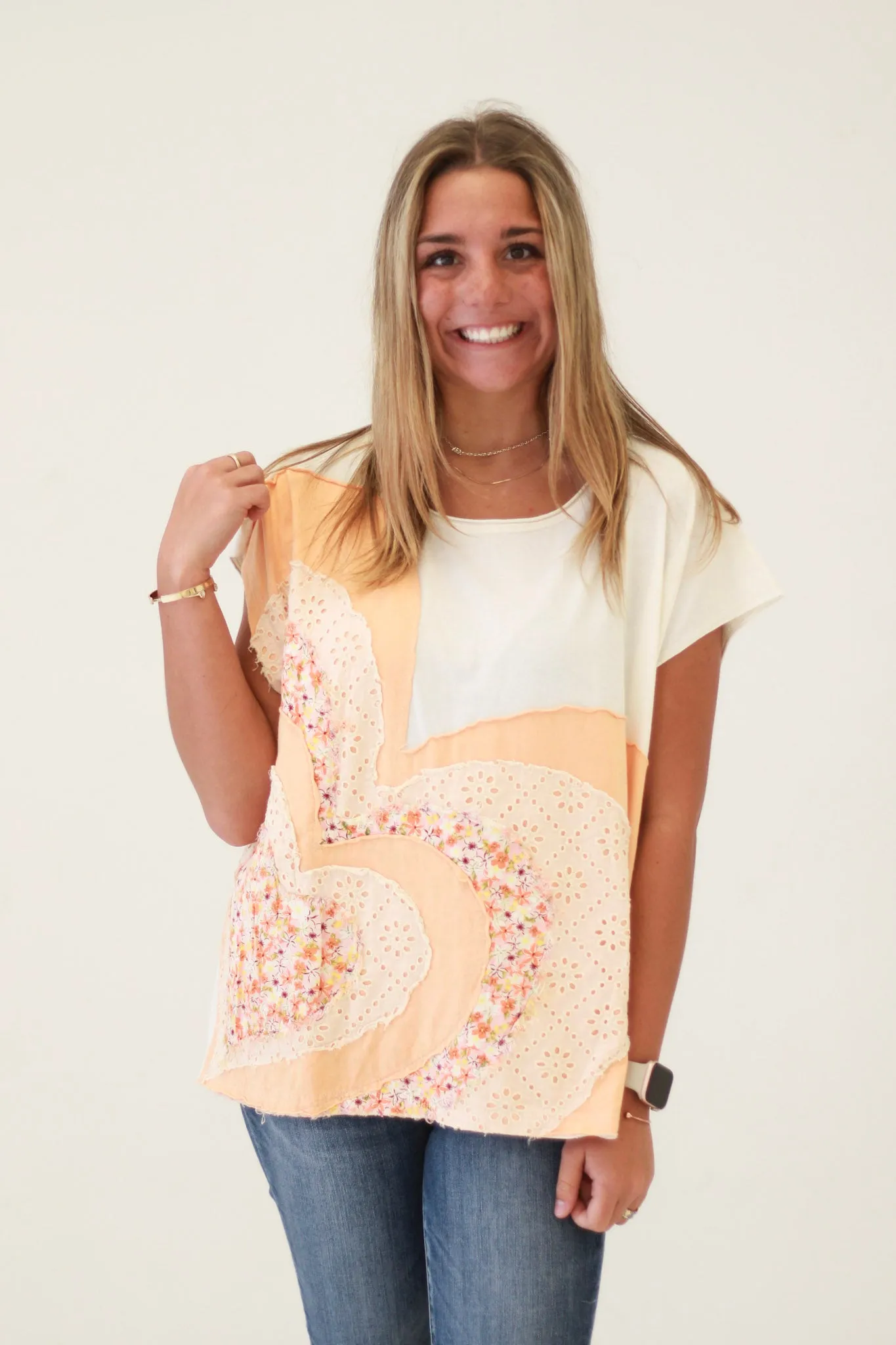 Summer Heart Tee in Cream