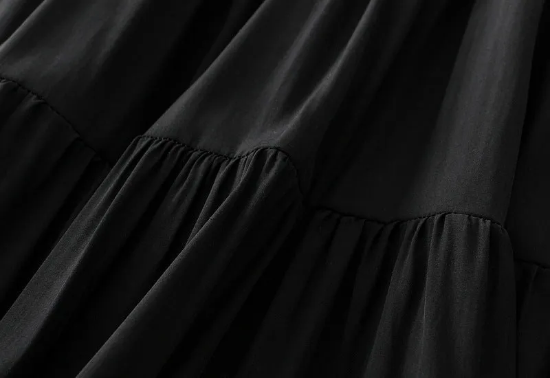 Sweet Large Swing Tiered Mid Length Skirt