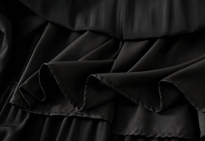 Sweet Large Swing Tiered Mid Length Skirt