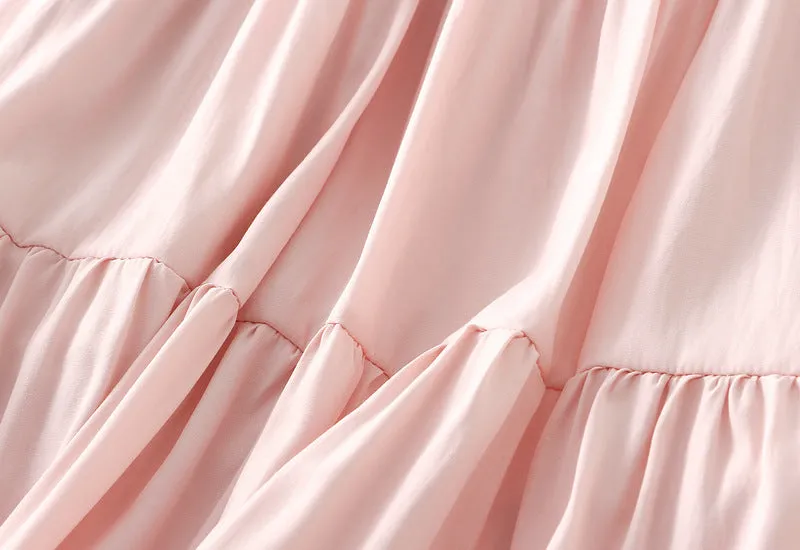 Sweet Large Swing Tiered Mid Length Skirt