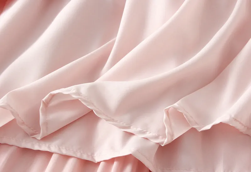 Sweet Large Swing Tiered Mid Length Skirt