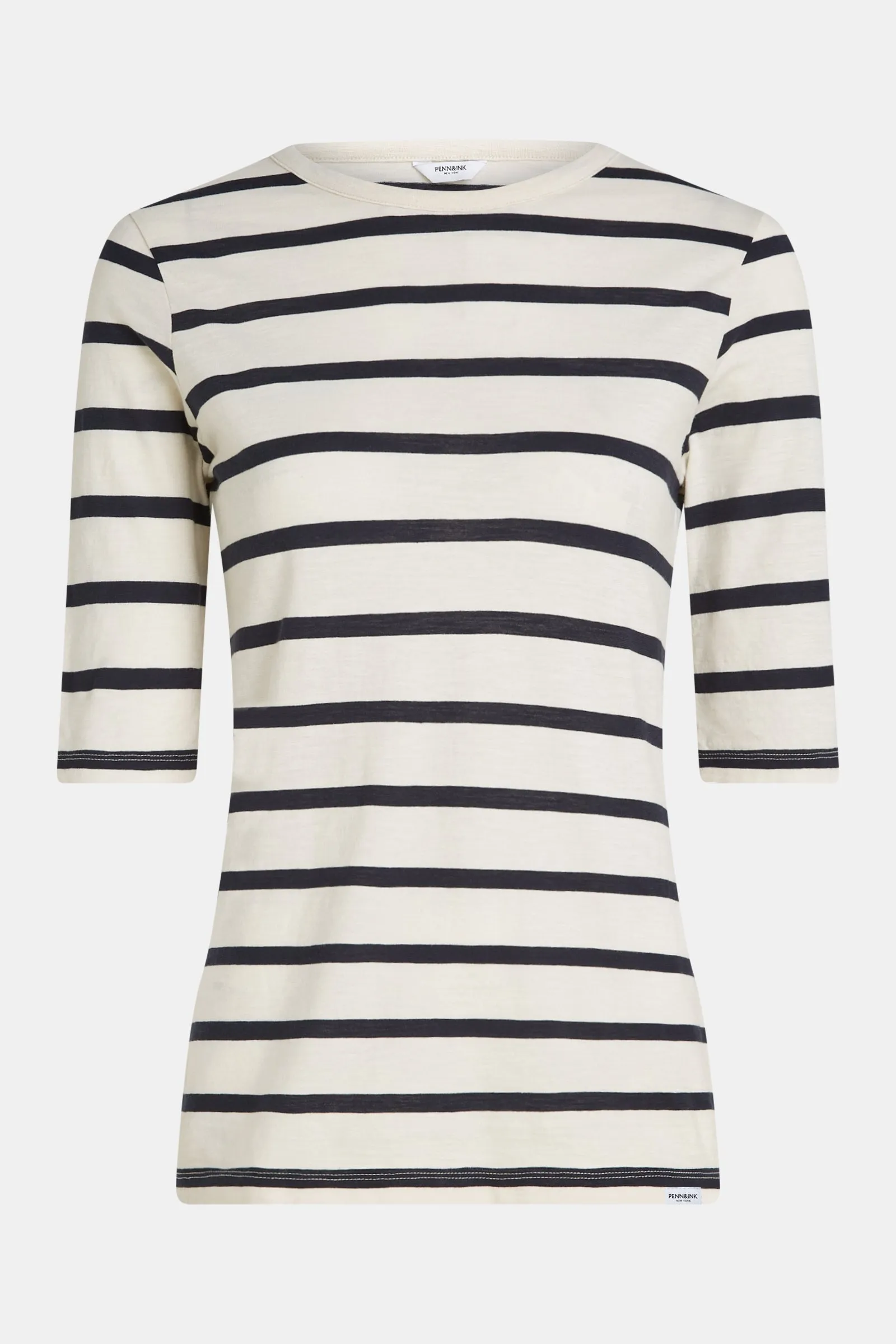 T-SHIRT STRIPE (TUCSON) ECRU - NAVY