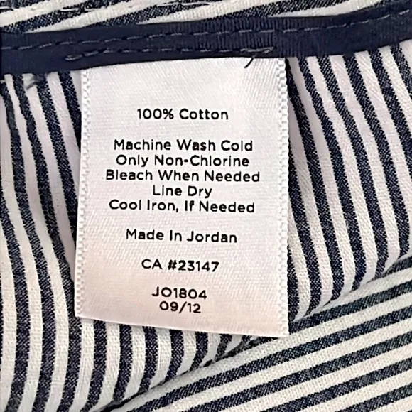 Talbots Navy Striped Seersucker Pencil Skirt