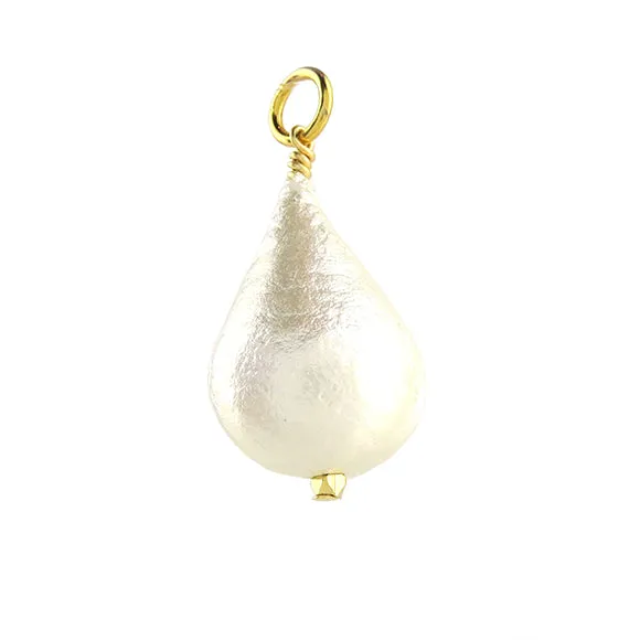 Teardrop Cotton Pearl Charm (WS)