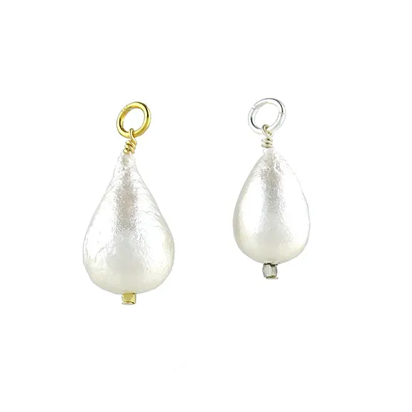 Teardrop Cotton Pearl Charm (WS)