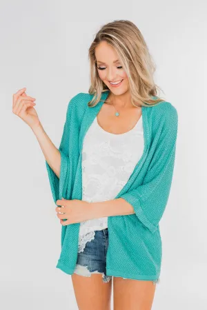 The Perfect Knit Cardigan- Deep Aqua