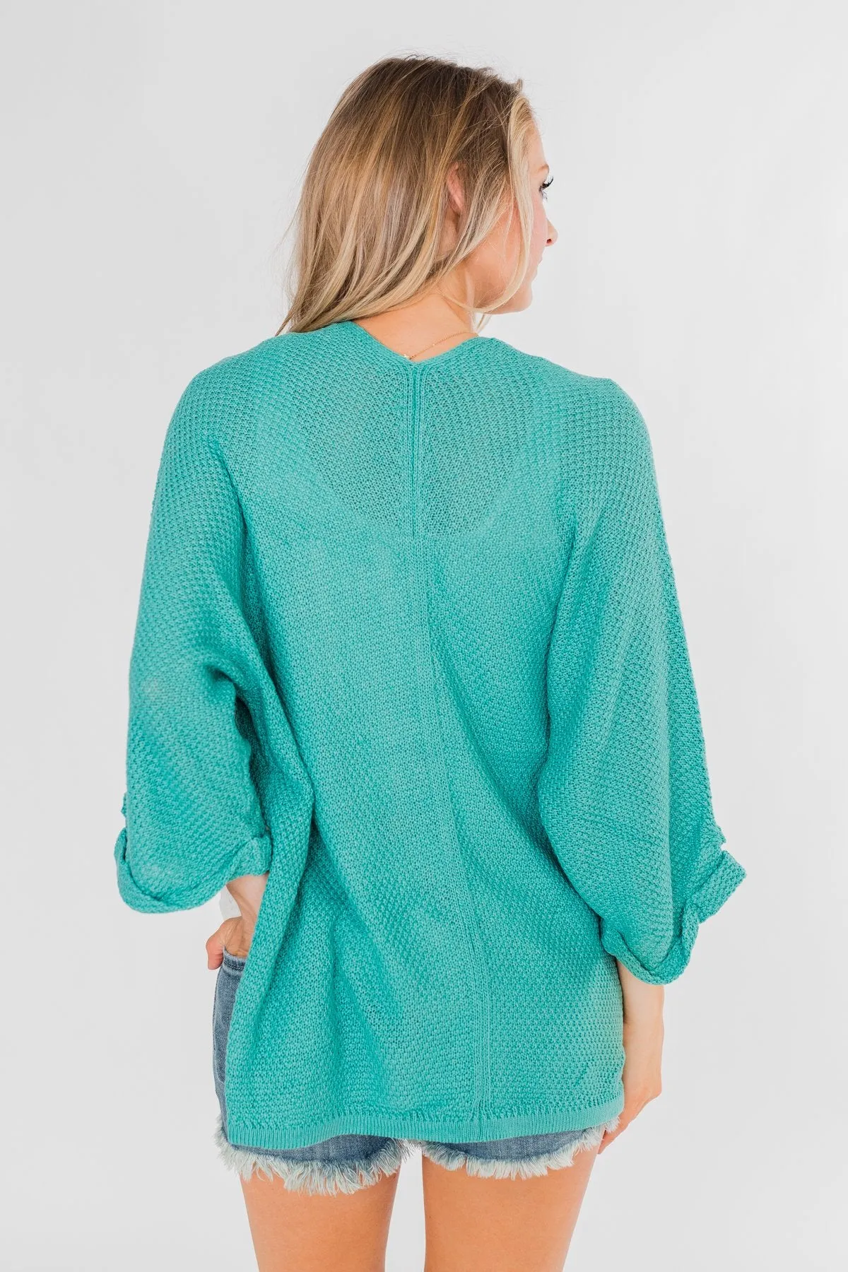 The Perfect Knit Cardigan- Deep Aqua