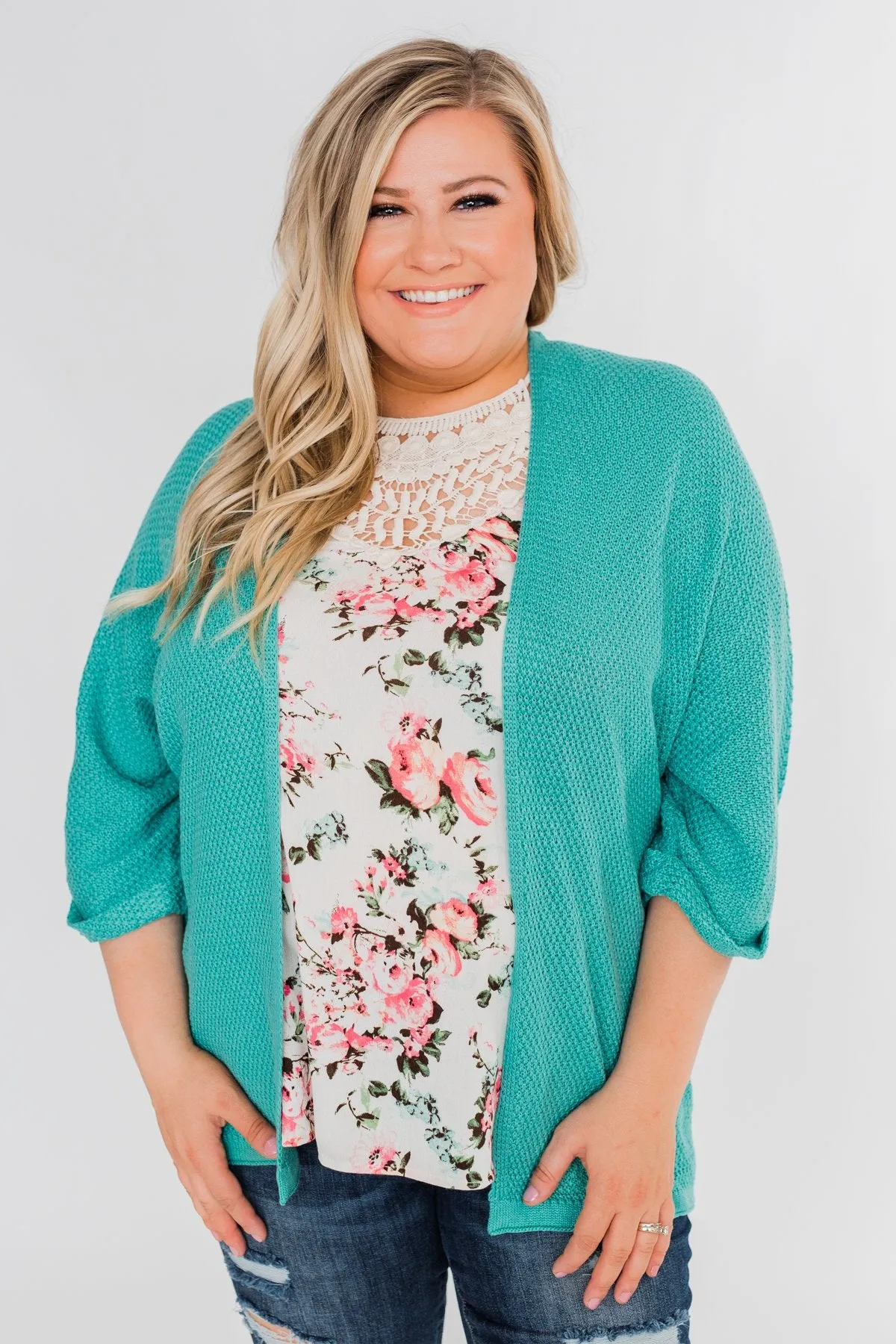 The Perfect Knit Cardigan- Deep Aqua