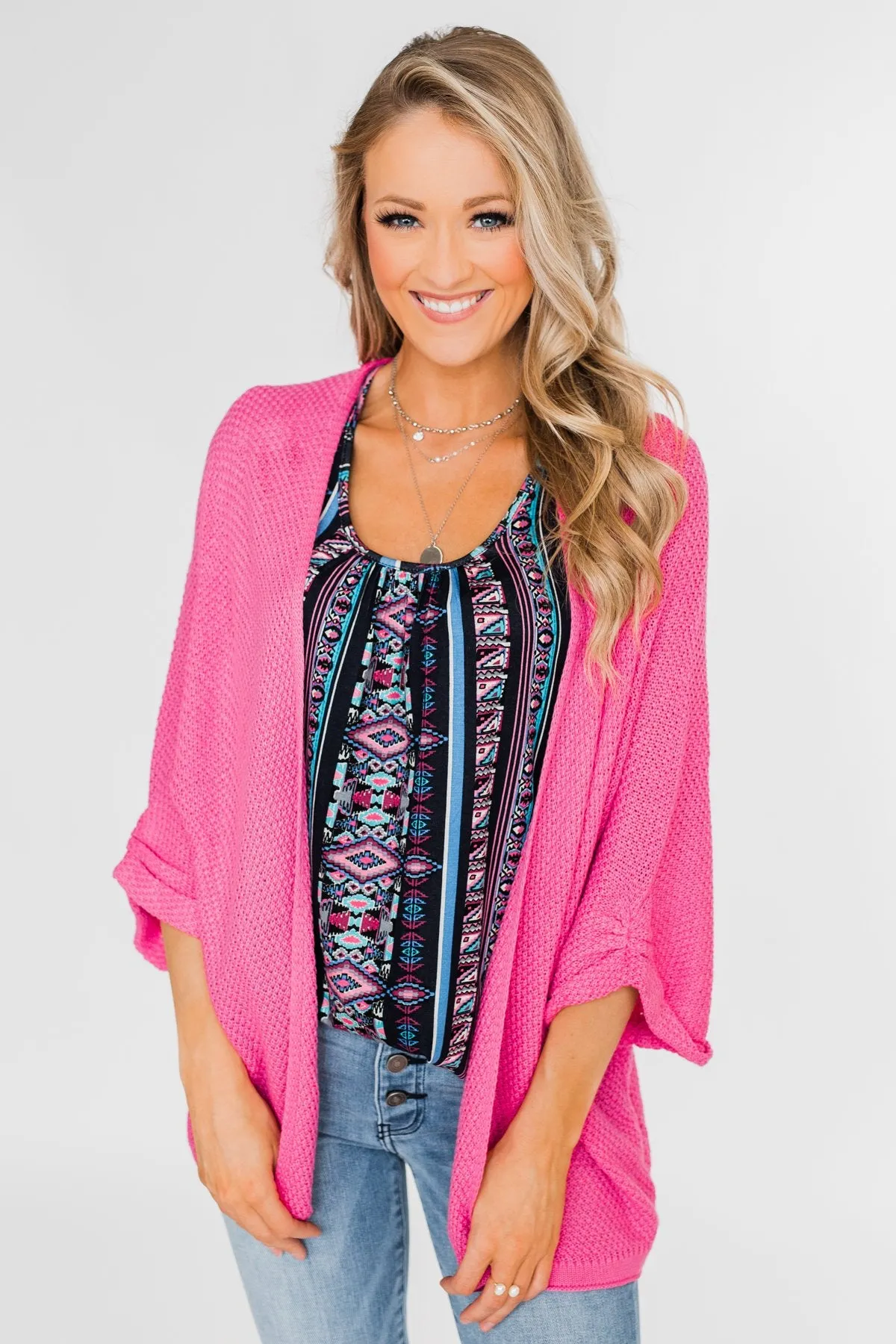 The Perfect Knit Cardigan- Pink