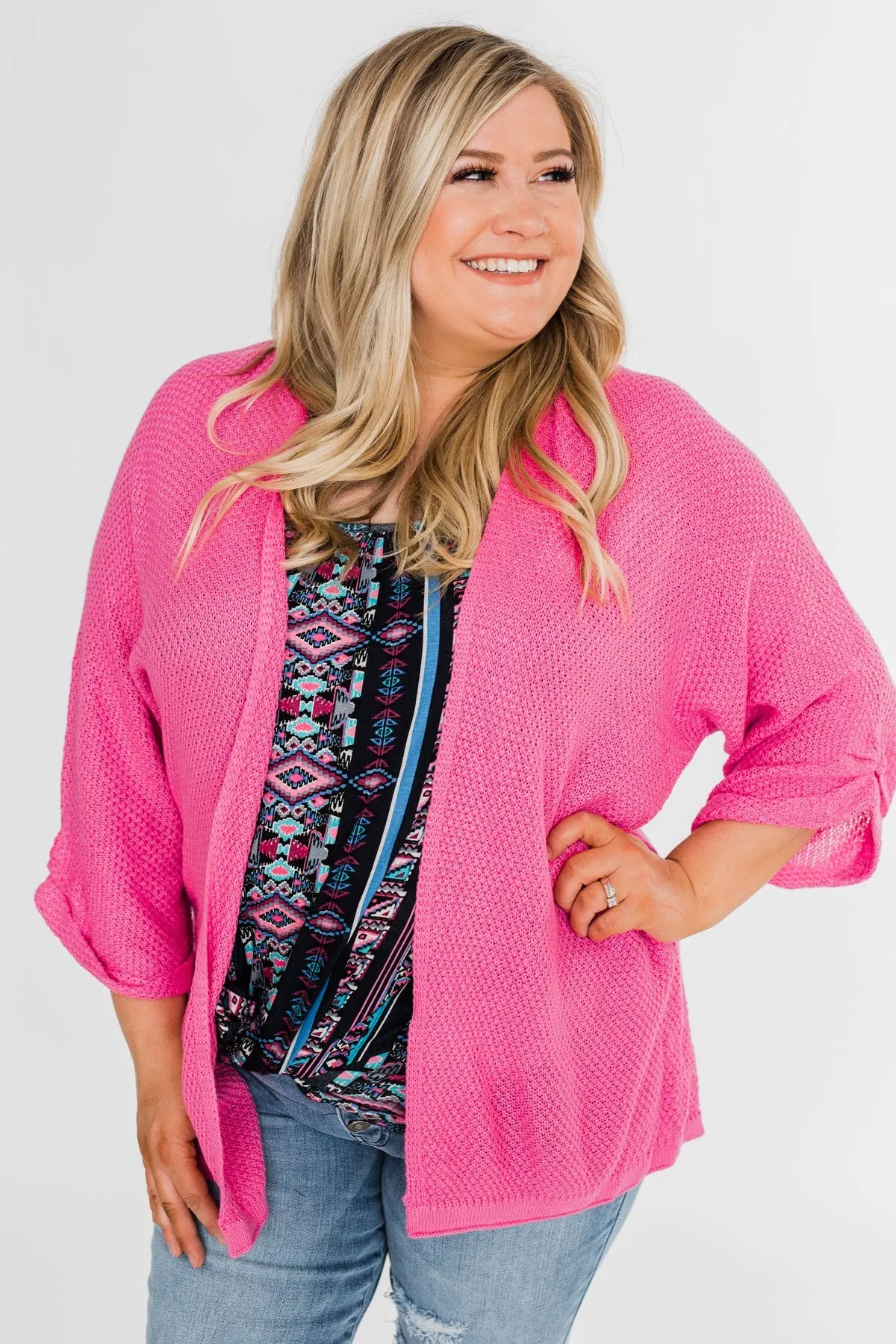 The Perfect Knit Cardigan- Pink