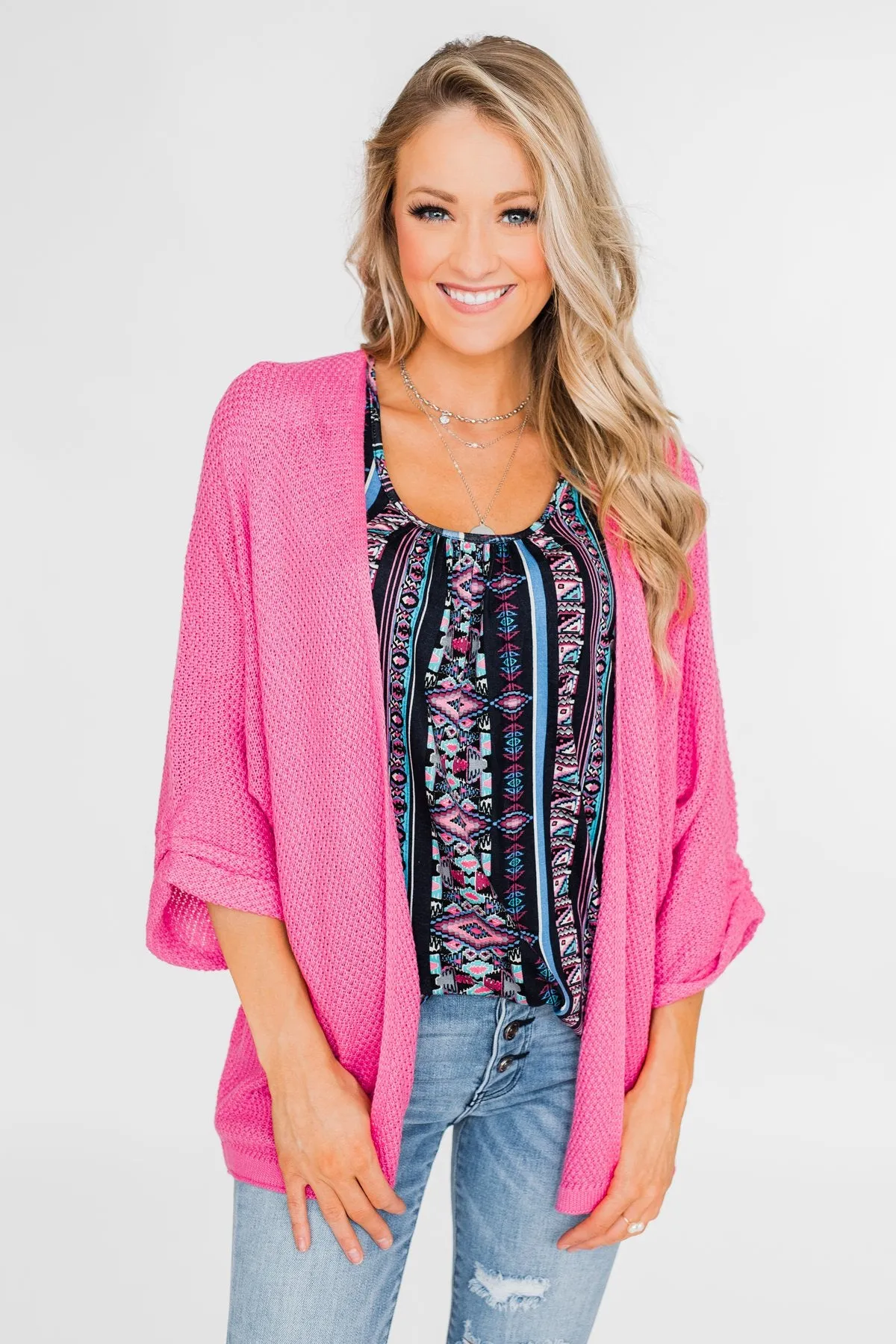 The Perfect Knit Cardigan- Pink