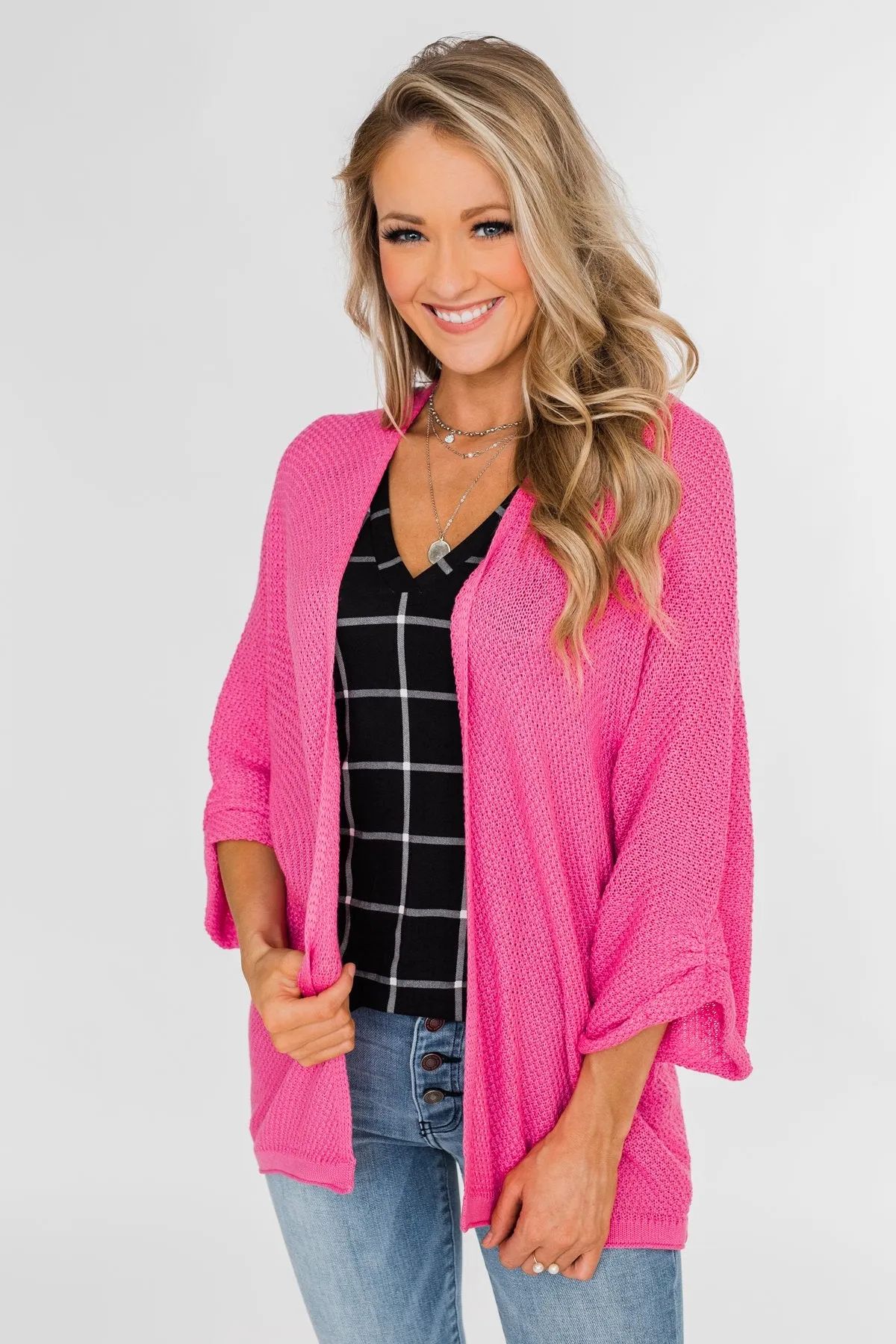 The Perfect Knit Cardigan- Pink