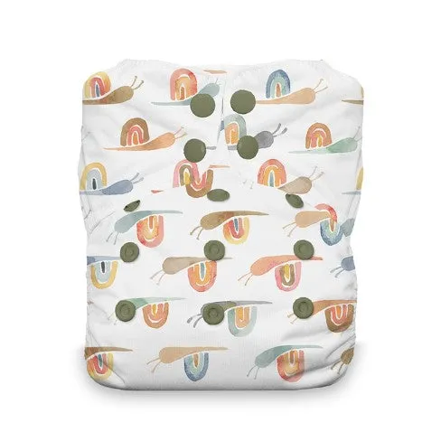 Thirsties - Rainbow Snails - Snap, Natural - One Size All-in-One