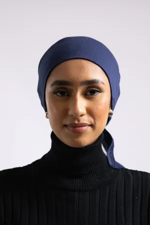 Tie Back Hijab Cap - Navy