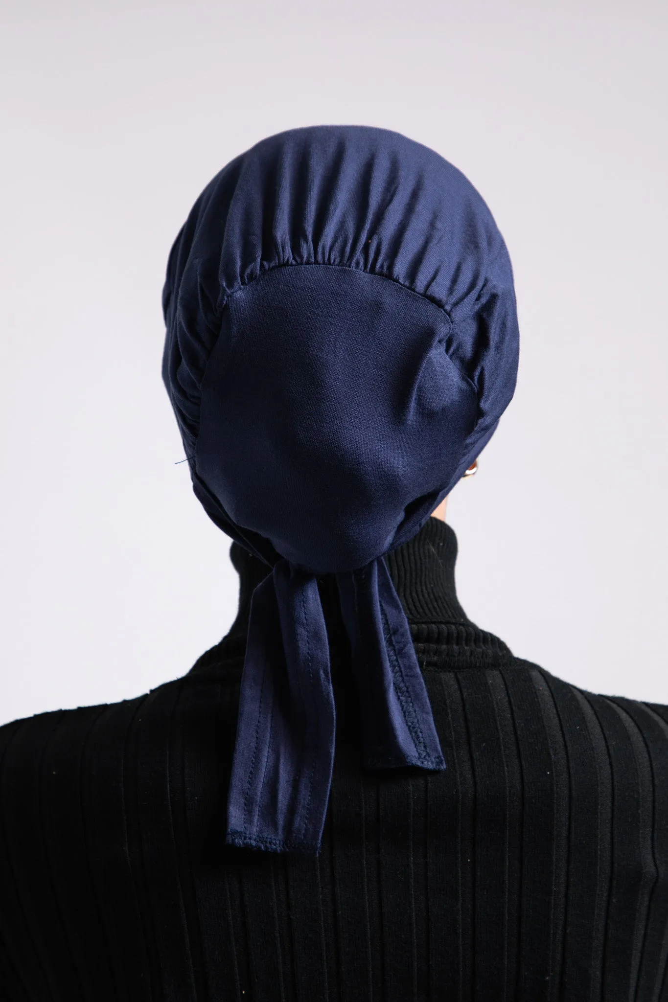 Tie Back Hijab Cap - Navy