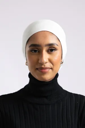 Tie Back Hijab Cap - White
