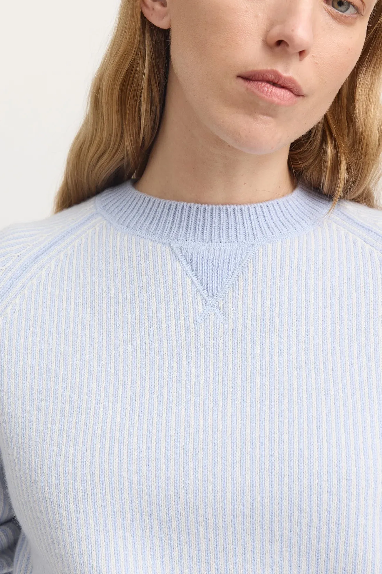 Toorallie, Pin Stripe Crew | Dove Grey