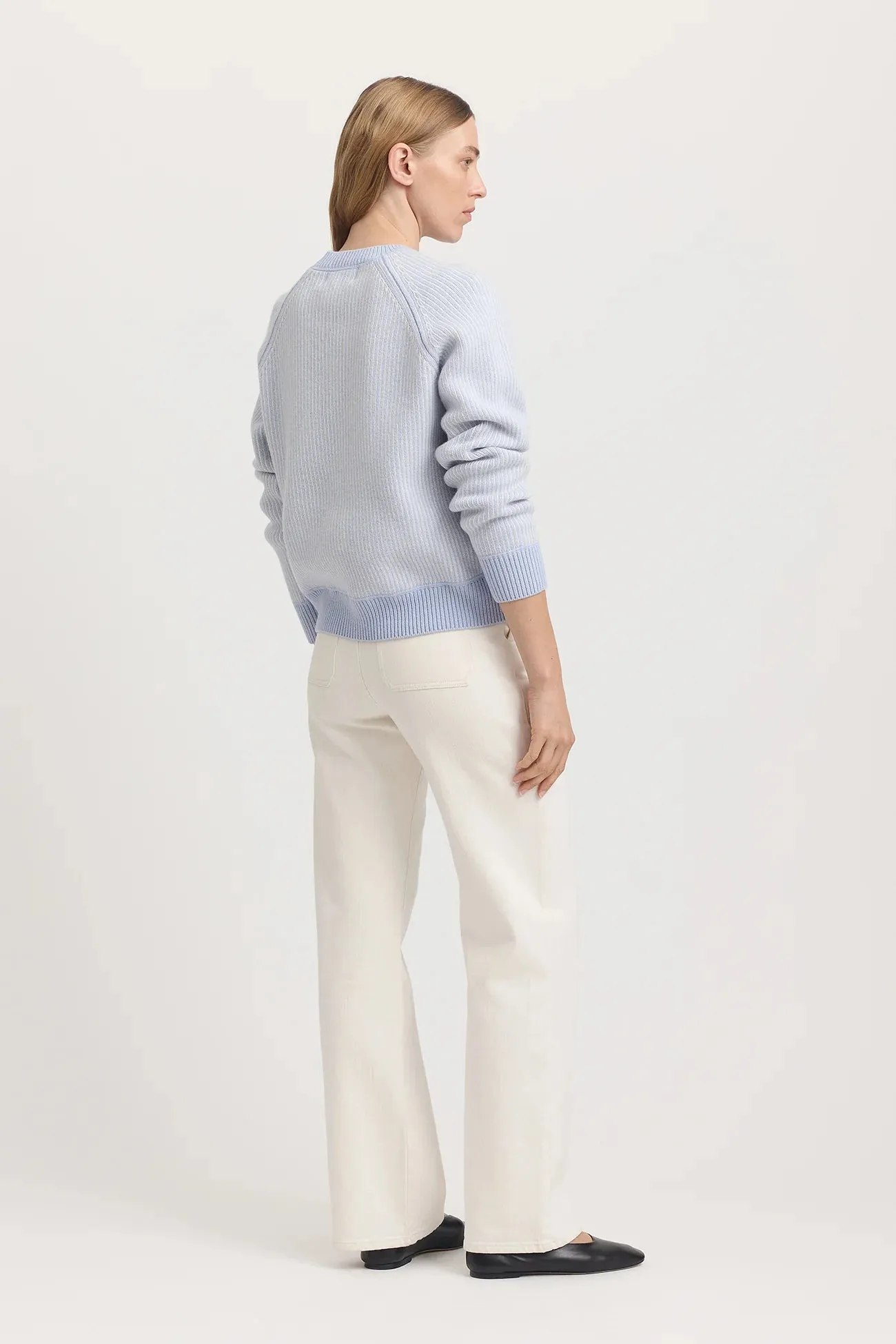 Toorallie, Pin Stripe Crew | Dove Grey