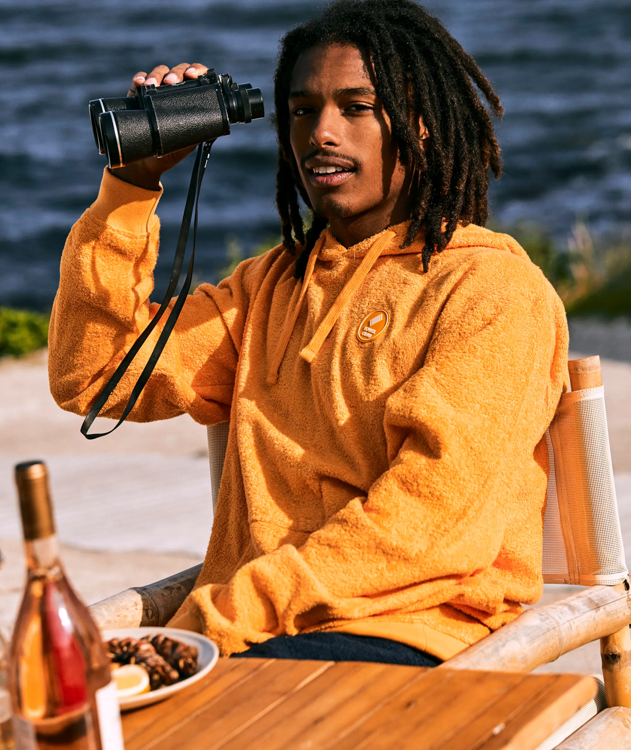 Towel Hoodie Bleached Mango