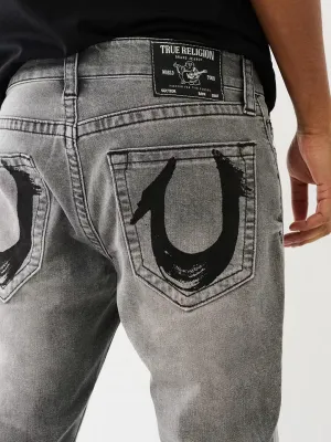 True Religion Mens SN Rocco Slim Fit Grey Mid Rise Jeans
