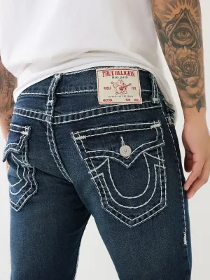 True Religion Mens Super T Rocco Slim Fit Blue Mid Rise Jeans