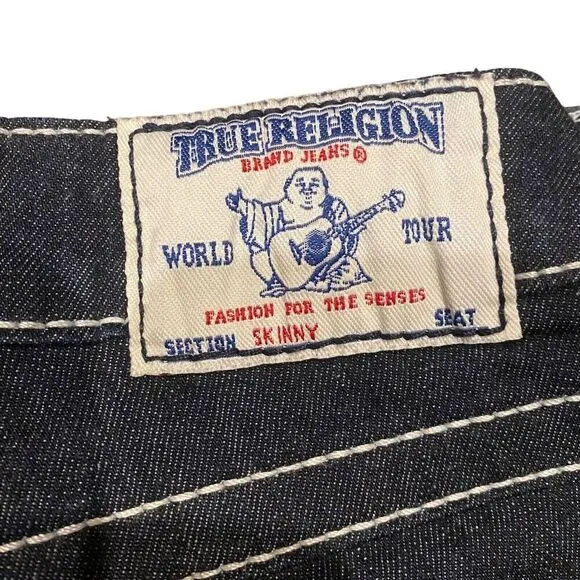 True Religion Y2K Vintage World Tour Skinny Low Rise Dark Wash Jeans Women's 25