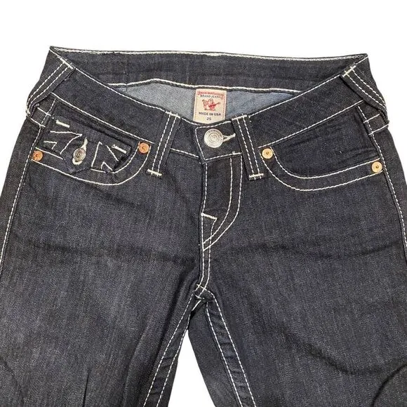 True Religion Y2K Vintage World Tour Skinny Low Rise Dark Wash Jeans Women's 25