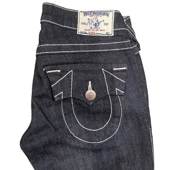 True Religion Y2K Vintage World Tour Skinny Low Rise Dark Wash Jeans Women's 25