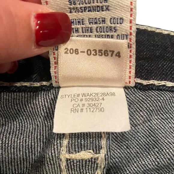 True Religion Y2K Vintage World Tour Skinny Low Rise Dark Wash Jeans Women's 25