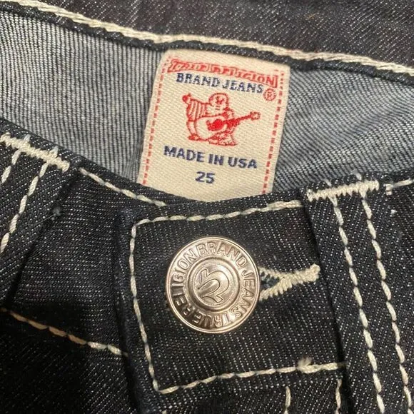 True Religion Y2K Vintage World Tour Skinny Low Rise Dark Wash Jeans Women's 25