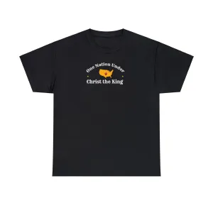 Unisex One Nation Under Christ the King Christian Catholic Heavy Cotton Tee Shirt