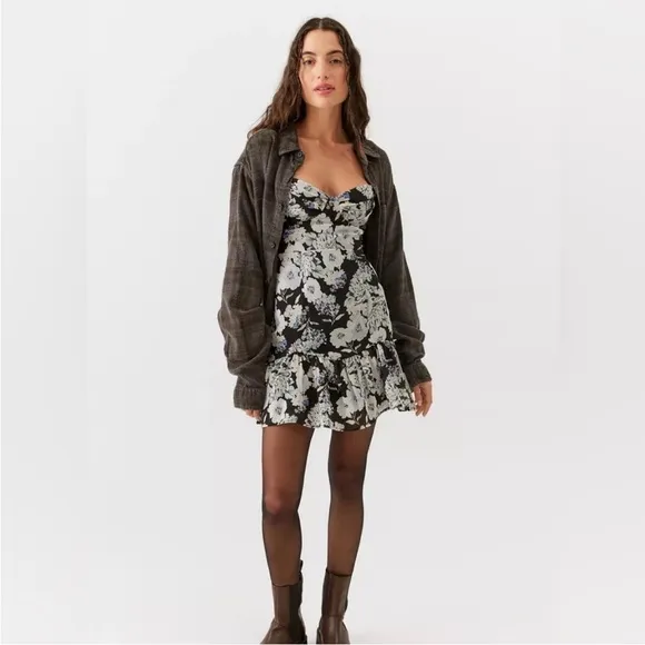 Urban Outfitters | Love Triangle Moonstruck Floral Cutout Mini Dress New XS