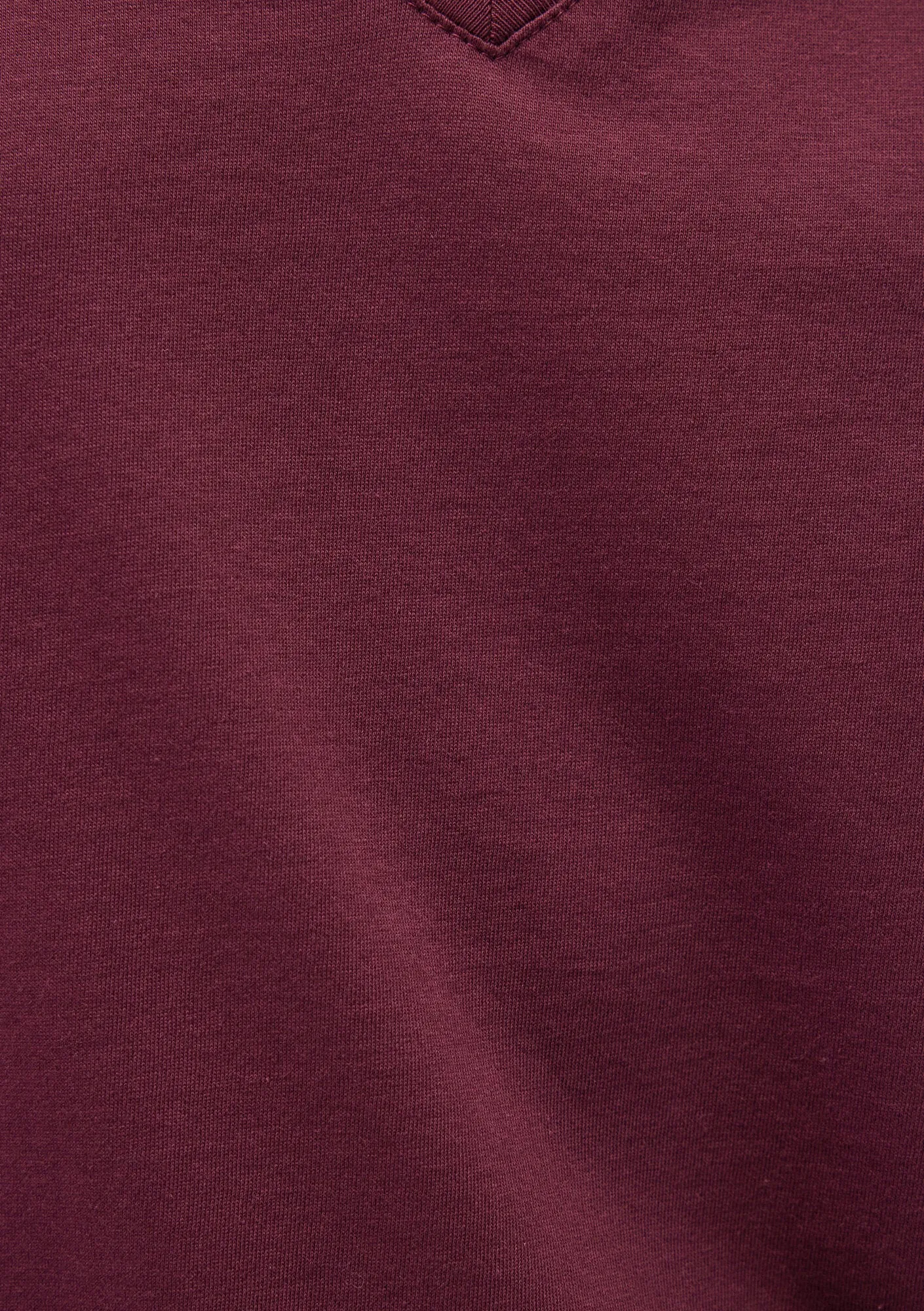 V Neck Red Basic T-Shirt
